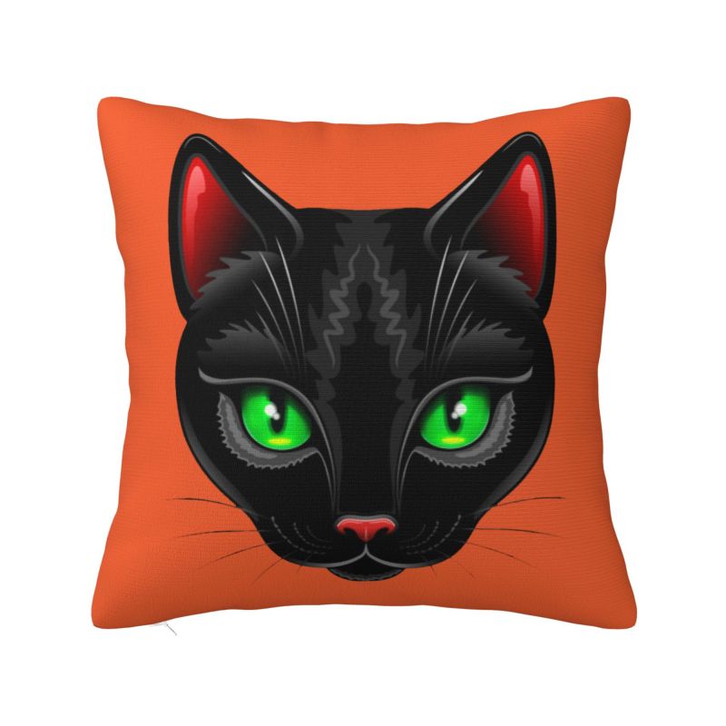 Cartoon Black Cat Cushion Cover Soft Nordic Throw Pillow Home Decoration