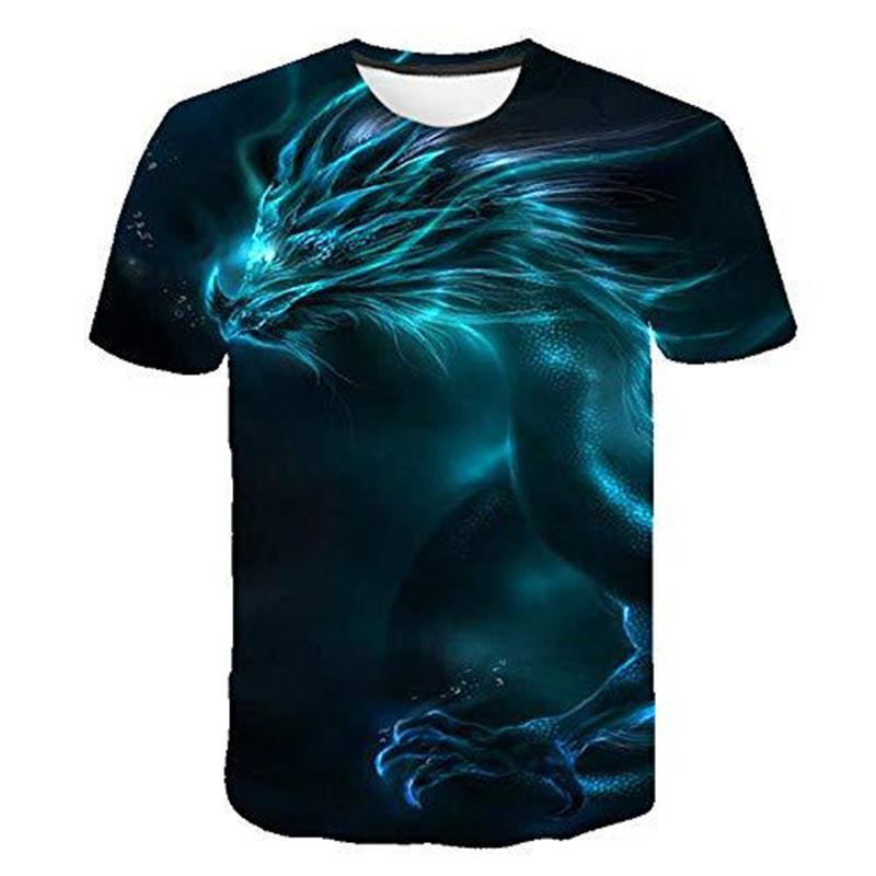 Summer Dragon T-Shirts Animal 3D Print Men Women Round Neck Short Sleeve T Shirt Casual Hip Hop Top Harajuku Tees Man Clothing