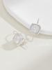 Simple Square Hanging Earrings For Women Silver Color  Women Jewelry Girl's Gift