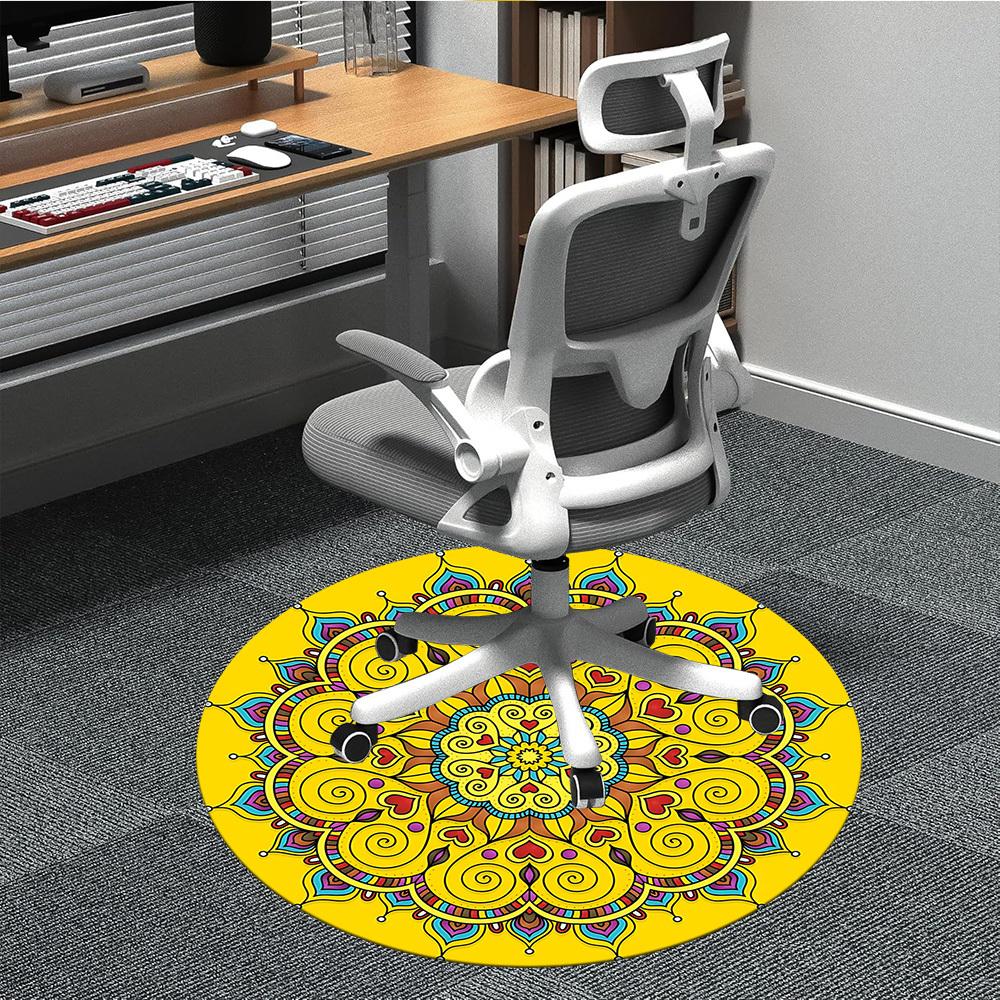 1PC Mandala Artwork Chair Carpet for Office Non-Slip, Lightweight, Machine Washable Rug for Office, Sleeping, Room - Holiday Decoryy251009034