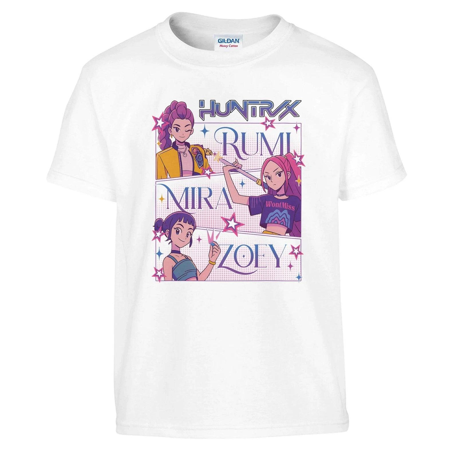 HUNTRIX Kpop Demon Hunter T-Shirt | Unique Anime Graphic Tee | Soft Cotton Gift S