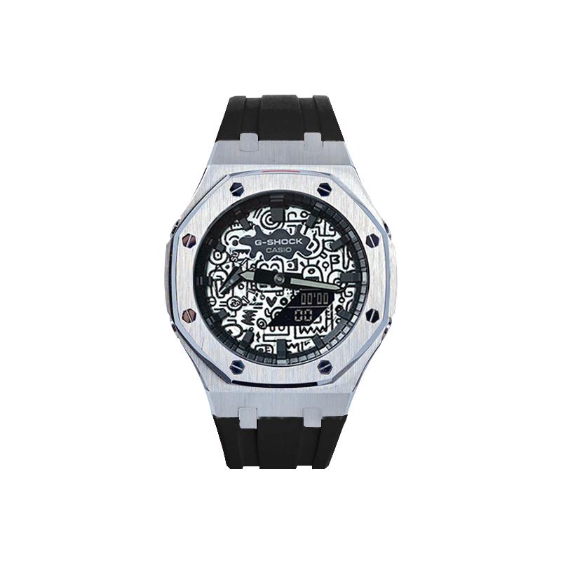 

CASIO Unisex Liquid Crystal,Analog Dual Display Series 48.5mm Black Watch GA-2100-1A1(Watch8--PAINTER)