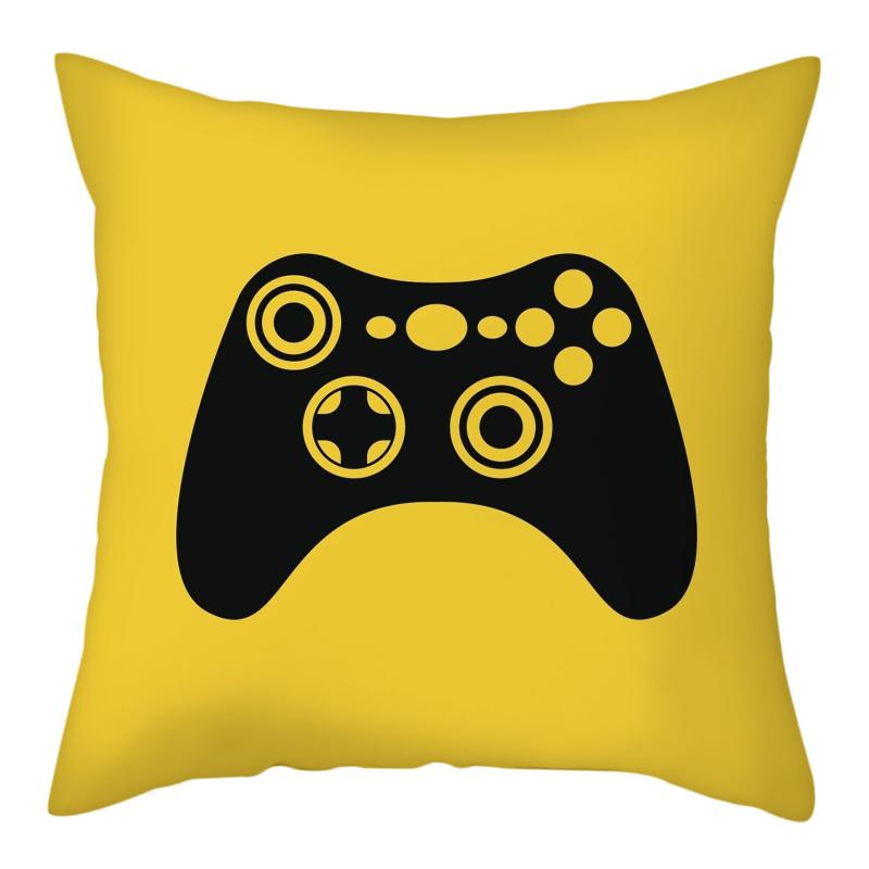Home Decor Game  Cushion Cover R Gift Black Art Design  Console Button Pillow Case