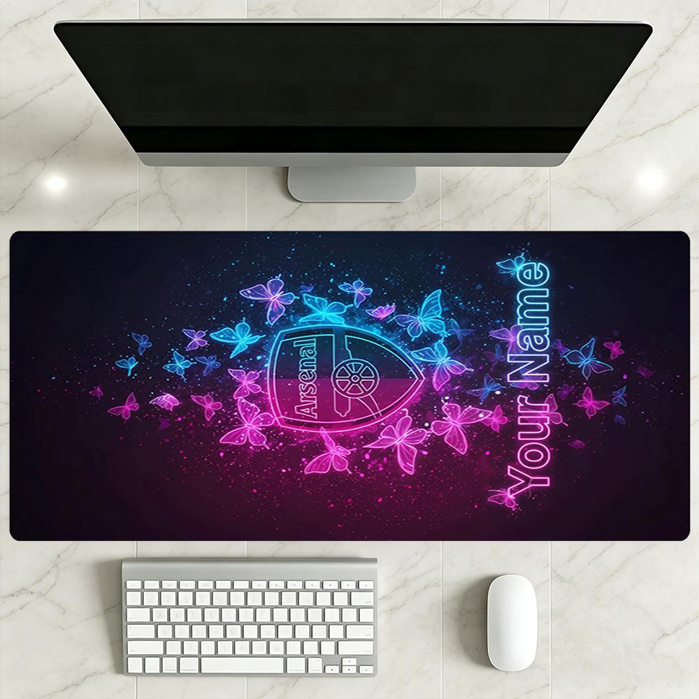Arsenal F.c. Customized Name Mouse Pad Keyboard Mat Desktop Mouse Pad Non-Slip Rubber Base Perfect Gift for Gamers And Professionals