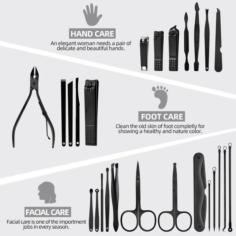 Home Nail Clipper Set of 10/25 Pieces Large Size Dead Skin Pliers Diagonal To Remove Dead Skin Small Eyebrow Clipper Leather Sle