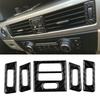Vent Air Outlet Trim Accessory Carbon Fiber Parts 5pcs Auto Decorative Interior Car Central Replacement  Vent Air