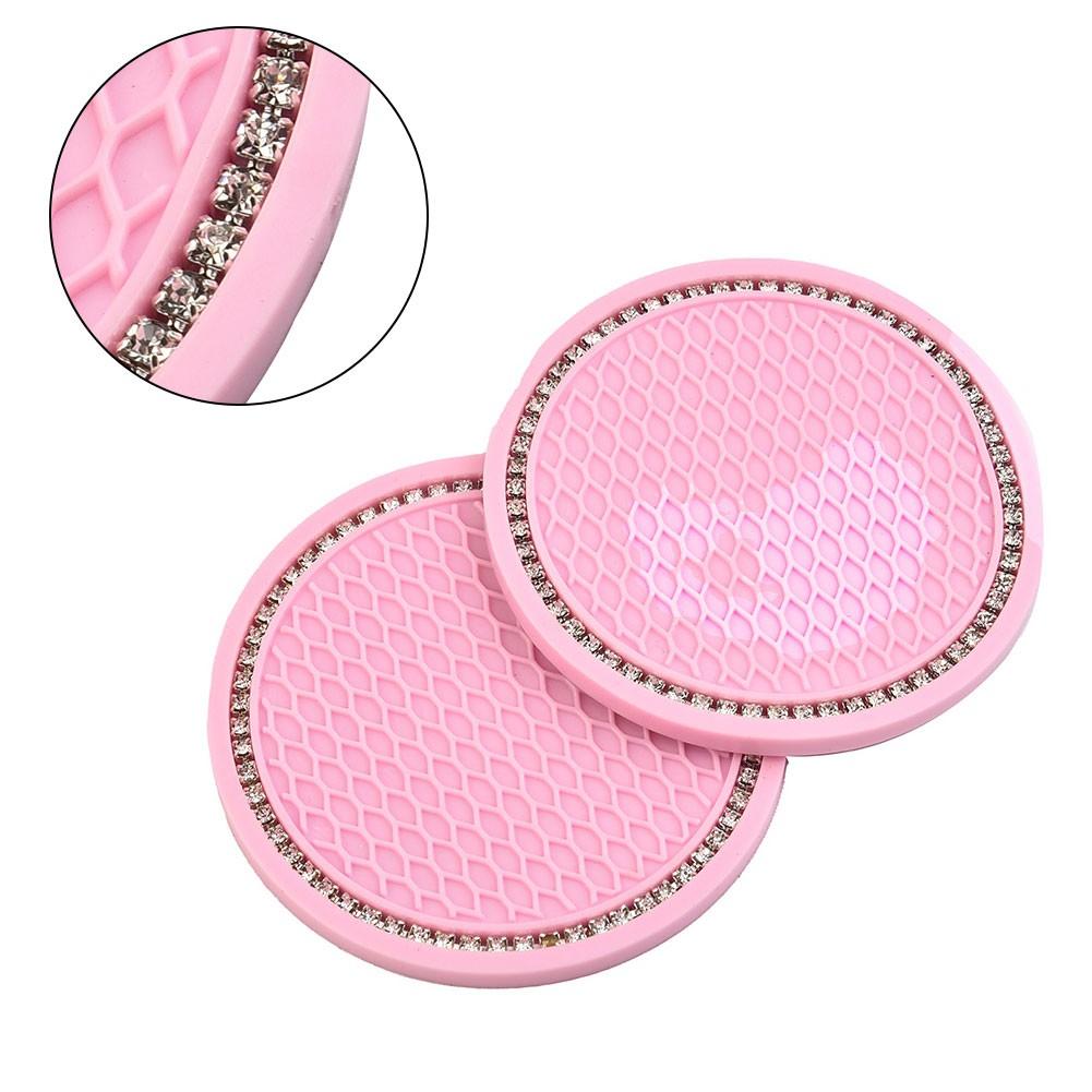 Pad Cup Holder Mat Rhinestones 2pcs Set Accessories