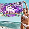 Cartoon Unicorn Animal Microfiber Beach Towel Absorbent Quick dry Soft Yoga Swimming Resort Mountain Climbing Towel