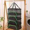 Breathable Mesh Hanging Drying Rack Vegetable Dryer with Rotating Hook Plant Hanging Net for Indoor and Outdoor Use