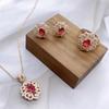 Luxury Colored Gemstone Jewelry Set: Ring, Necklace, Earrings - Fashionable, Versatile, and Exquisite.
