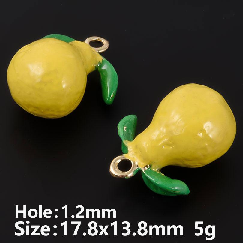 5pcs Three-Dimensional Enamel Fruit Charm Grape Peach Watermelon Alloy Oil Drop Charms For Jewelry Making Supplies DIY Earrings