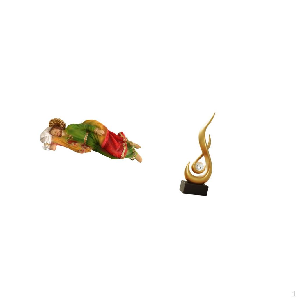 Resin Joseph Jesus Sculpture Abstract Flame Art Decorative Desk Display Modern for Tabletop Shelf