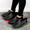Fashion low-top rain shoes men's waterproof and non-slip short tube wear-resistant low-top waterproof shoes car wash kitchen chef work shoes men