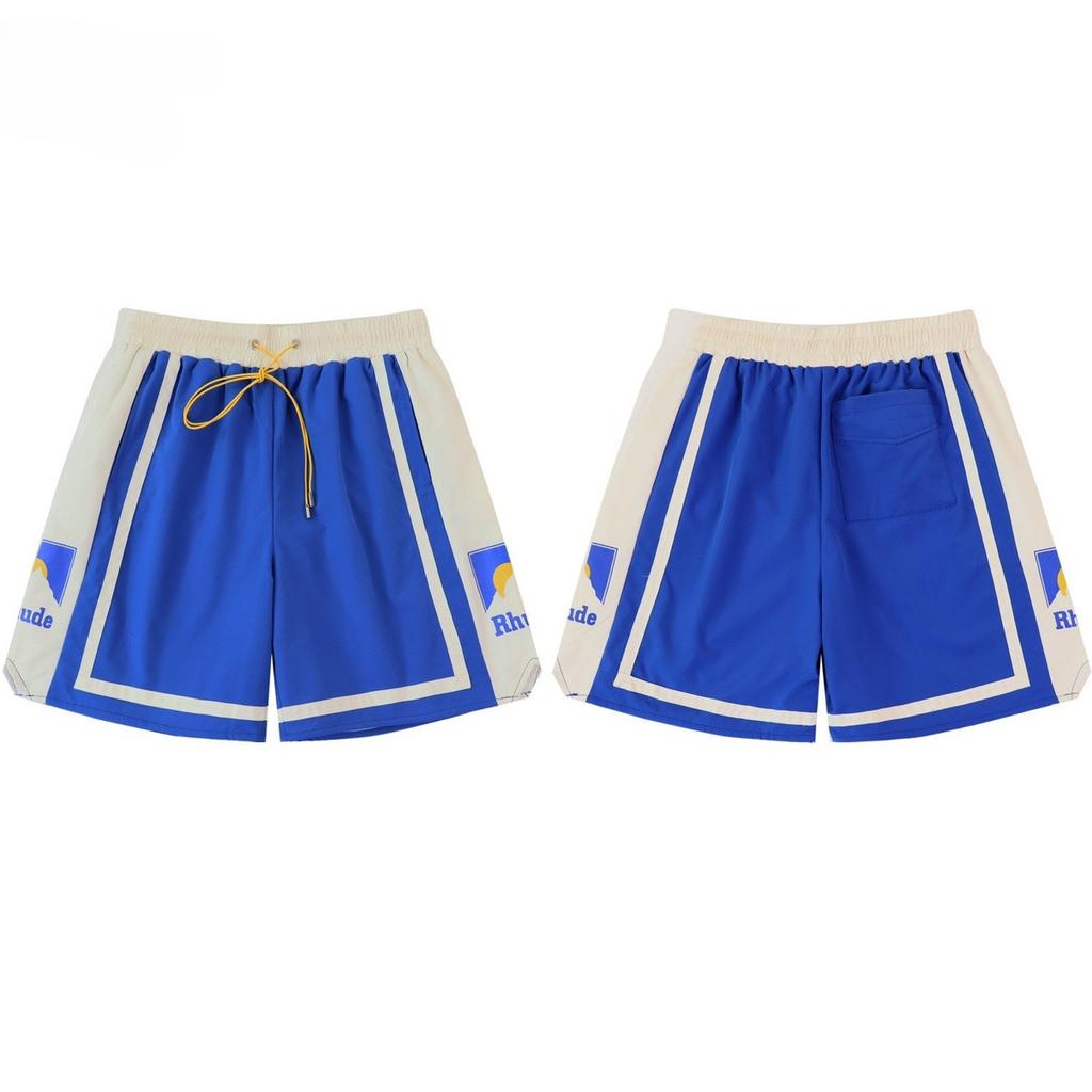 LUXEONCasual Breathable Short Pants Printed Sunset Letter Patchwork Color Summer Loose Straight Leg Shorts