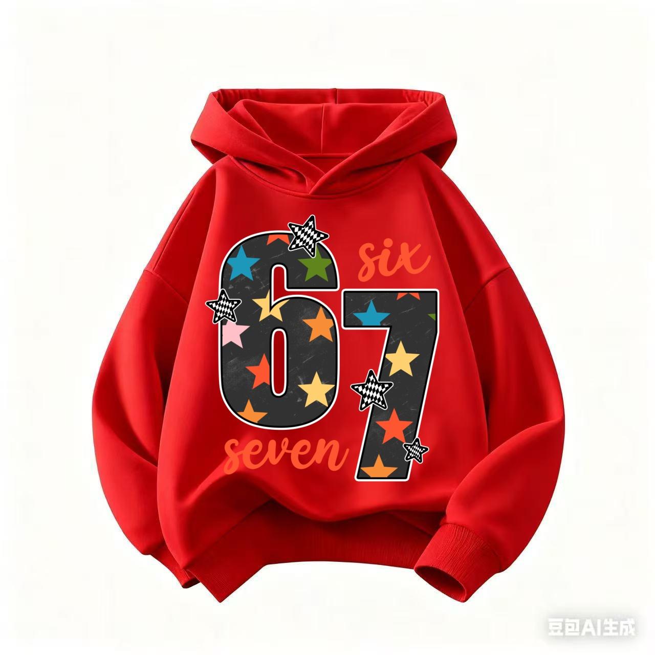 67 digital printed hooded children s casual, fashionable, fun, comfortable sports hoodie for children 100