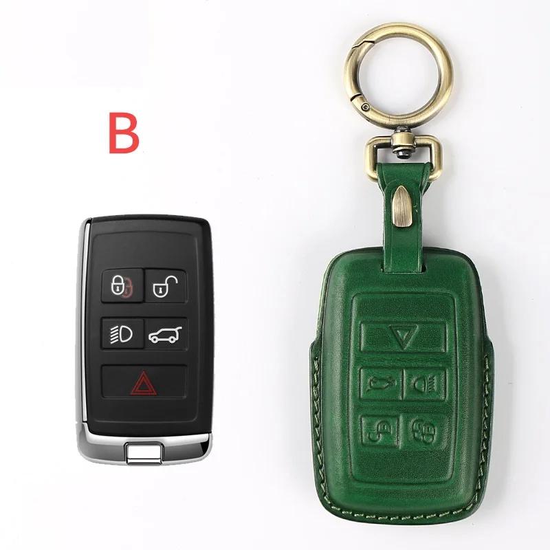 Interior Mouldings Handmade Leather Car Key Case Cover for Land Rover Range Rover Sport A9 Discovery 2 3 4 Sport For Jaguar XF A
