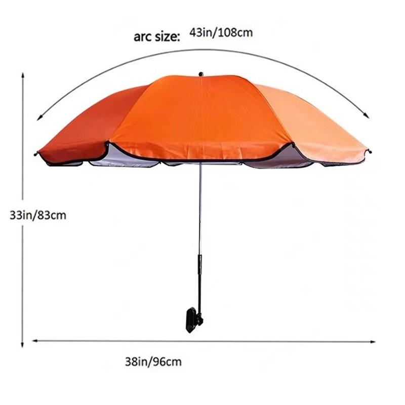 Beach Chair Sunshade With Steering Fixture Fishing Chair Backrest Chair Seaside Sunshade
