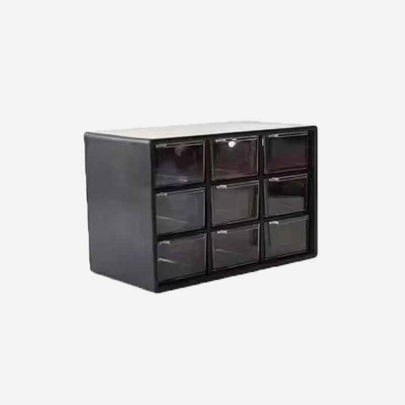 Scatola portaoggetti da scrivania a nove griglie in stile cassetto: Organizzatore di cancelleria antipolvere per dormitori