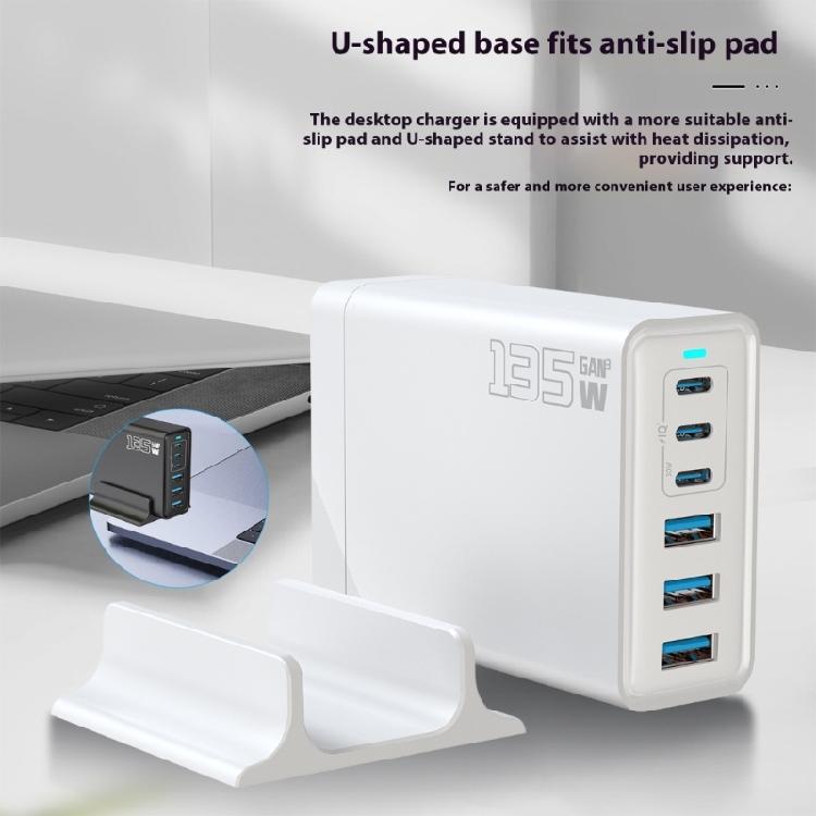 135W Charging Head With USB Type C Port Chargings Adapter Plastic Texture Perfect for Travel Various Device Charging Use