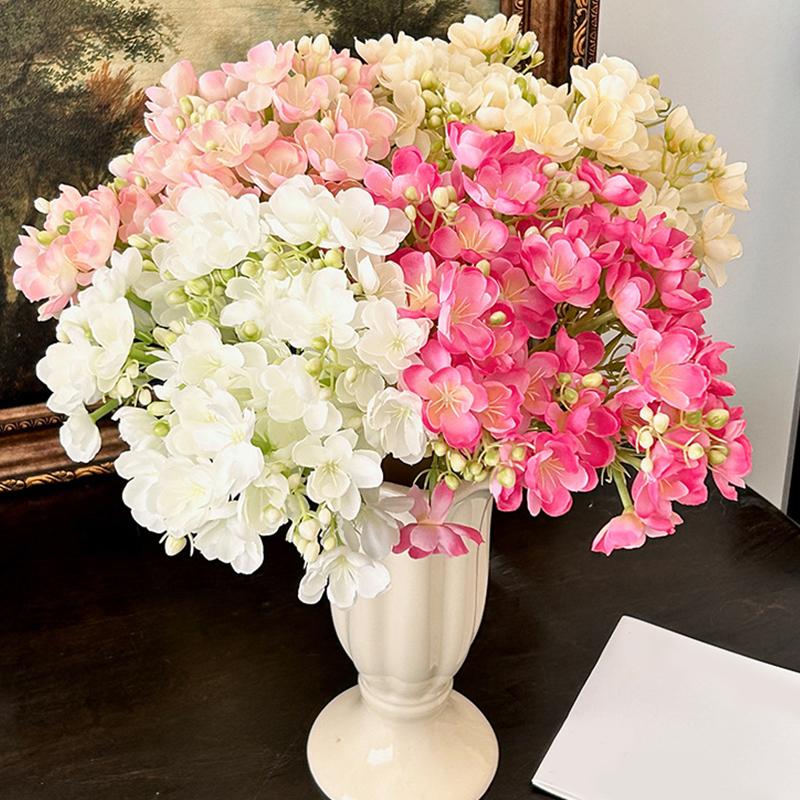4pcs/bundle Fake Flower Elegant Silk Flower Home Vase Decor Simulated Jasmine Flower Home Hotel Shopping Mall Decoration 40cm