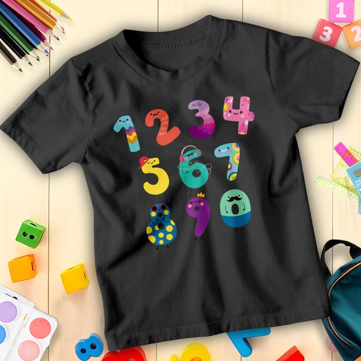 Boys and Girls Cute Number Day Maths Day Ideas T-Shirt Tee for Kids #ND 100