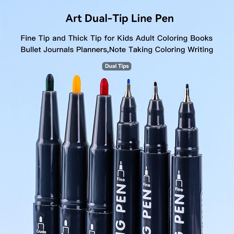 Languo 6/12/18Pcs Art Colored Pens Fine Point Markers Fine Tip Drawing Pens Fineliner Pen for Journaling Writing Note Art Office