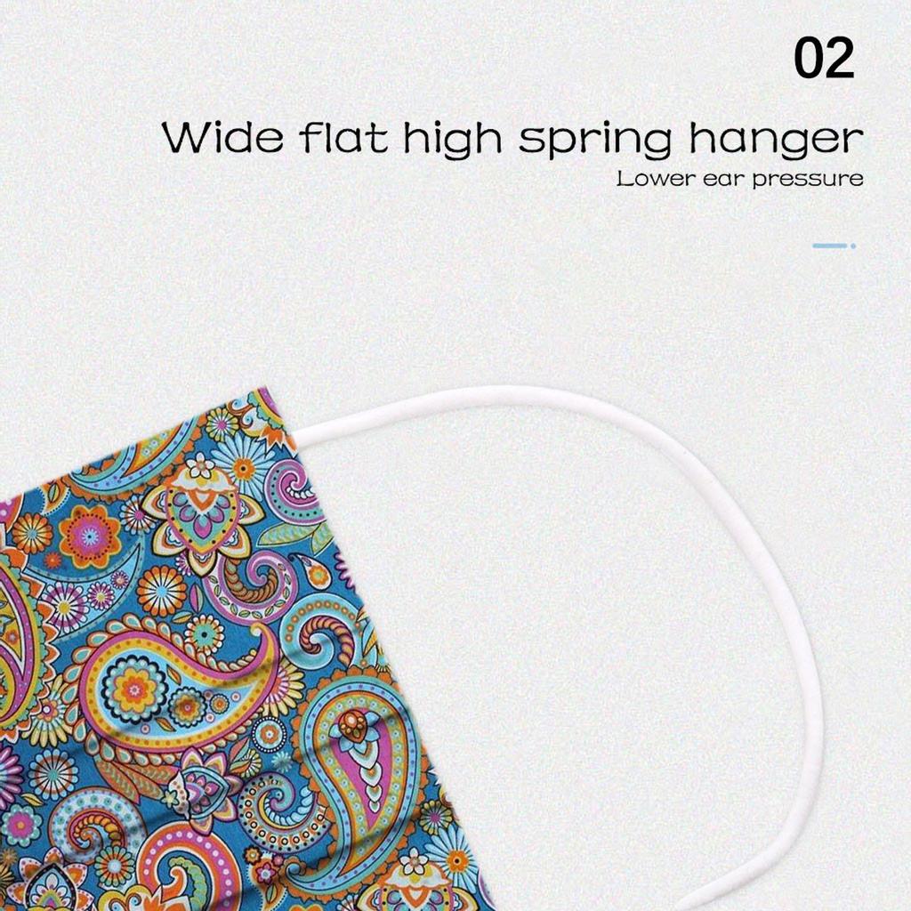 20PCS Adult's Mask Paisley Print Disposable Face Mask Industrial 3Ply Ear Loop