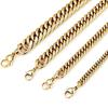 Guld Kubansk Länk Rostfritt Stål Herrhalsband - Färgbeständigt, Förgyllt, Trendigt Hip Hop Tjock Kedja Accessoar