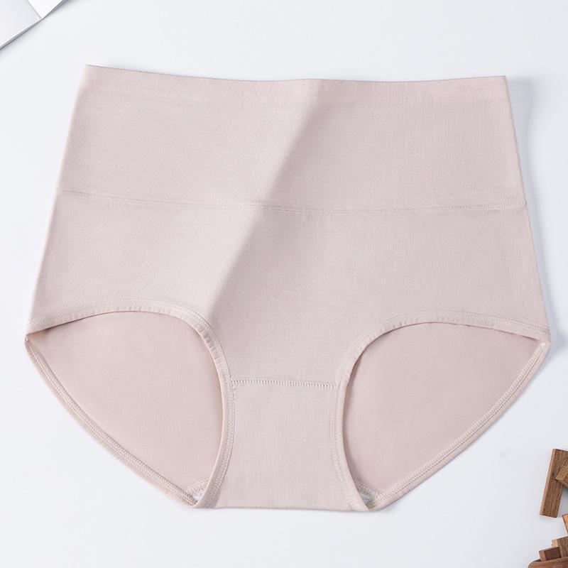 Women Spring and Summer 10A Antibacterial Cotton Crotch Skin Friendly Naked Breathable Non Scar High Waist Triangle Briefs