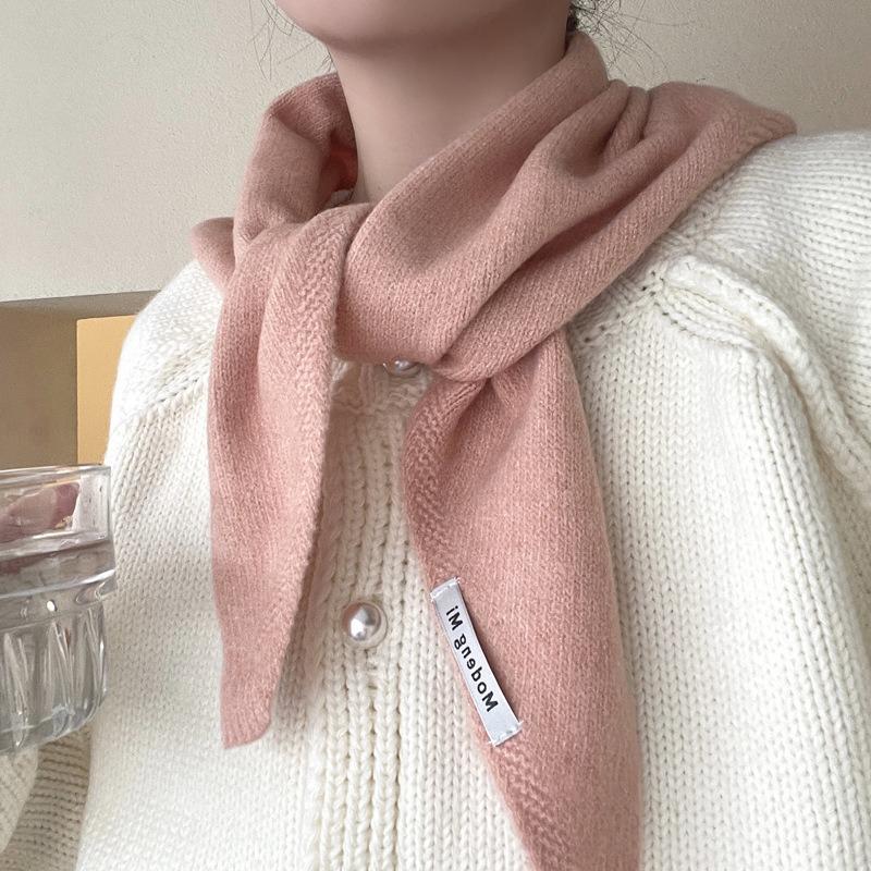 Knitted Triangle Scarf Winter Korea Women Neck Protection Small Cashmere Wool Warm Shawl Scarf XWJ115