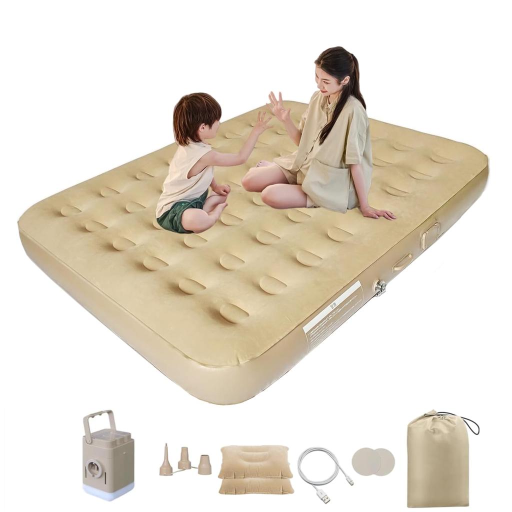 Powietrze Powietrze Elektryczne Powietrze Automatyczne Kemping Zdejmowane Powietrze Proste W zestawie Poduszka i Przechowywanie Do w Kompaktowe Łóżko, Materac, Elektryczny, Wbudowana Pompka,