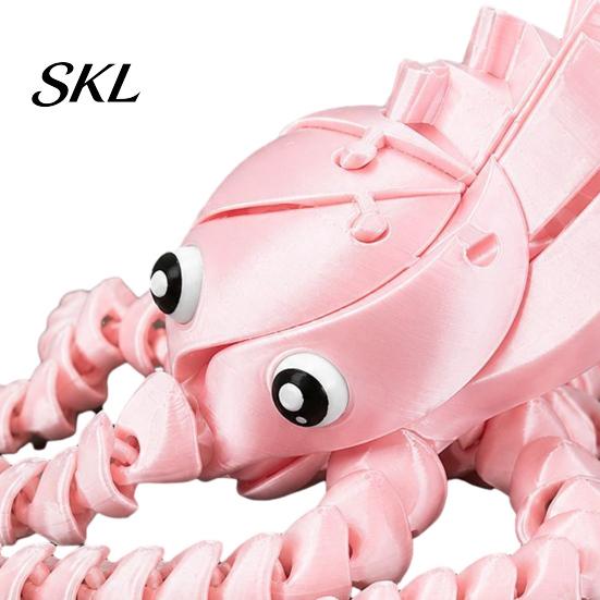 Octopus Sensory Toy 3D Printed Toy, Articulated Figurine with Movable Joints, Plastic Sea Animal Stress Relief Fidget for Kids Adults Model
