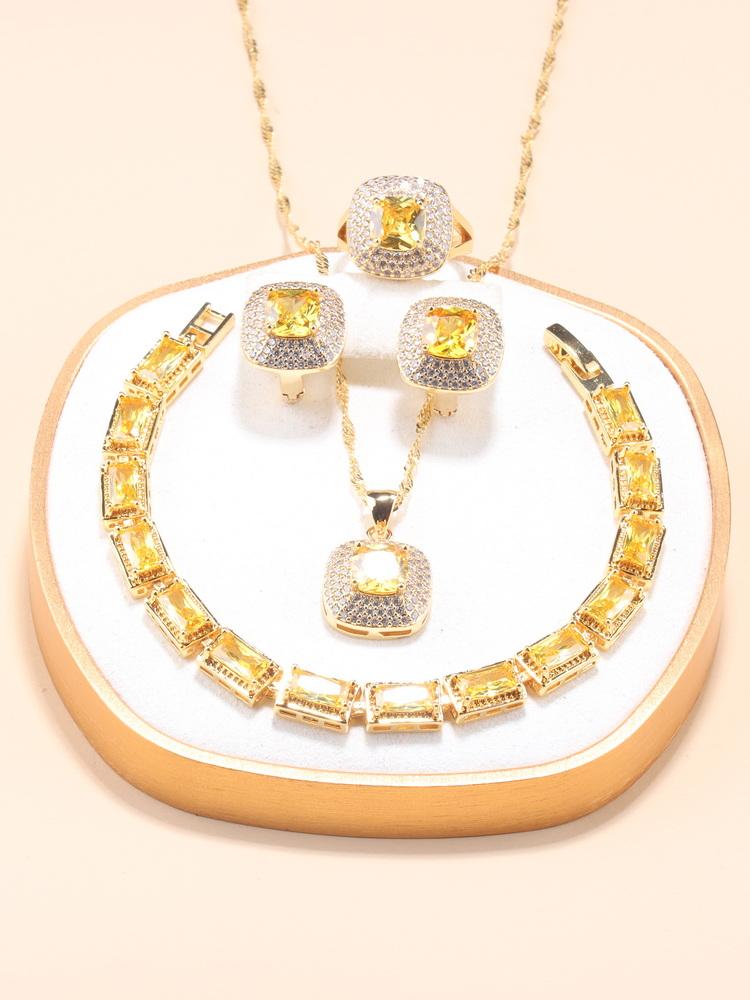 Brazilian Wedding Accessories  Gold Plated Dubai Luxury Quality Zircon Necklace And Hoop Earrings Bridal African Jewelry Sets