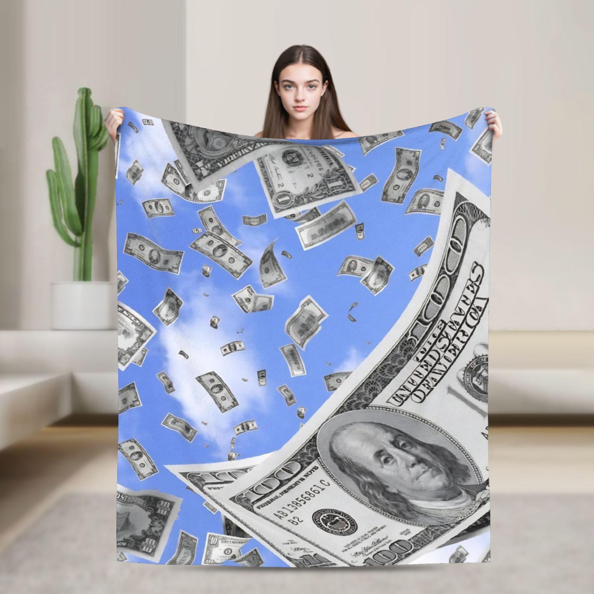 

Play money Blanket Quality Warm Throw Blanket Winter Travel Couch Chair Sofa Bed Print Bedspread 75x90cm