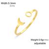 Skyrim Hollow Solid Sun Moon Stainless Steel Open Ring Women'S Girls Fashion Minimalist Birthday Gift Jewelry Gift New
