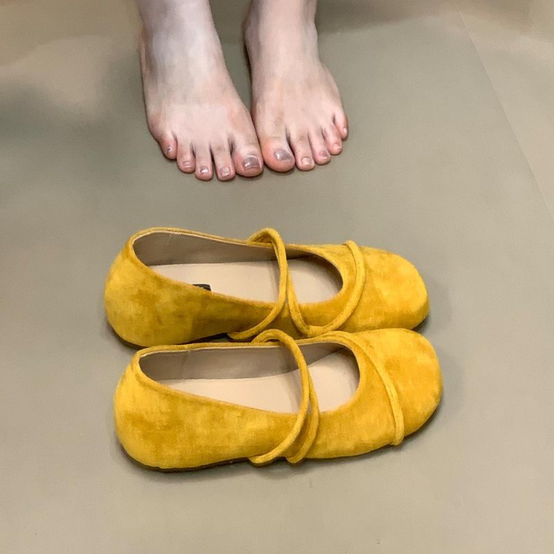 2025 Autumn French Retro Round Head Inner Height Increase Shallow Mouth Single Shoes Women's Versatile Skirt Low Heel Mary Jane Shoes