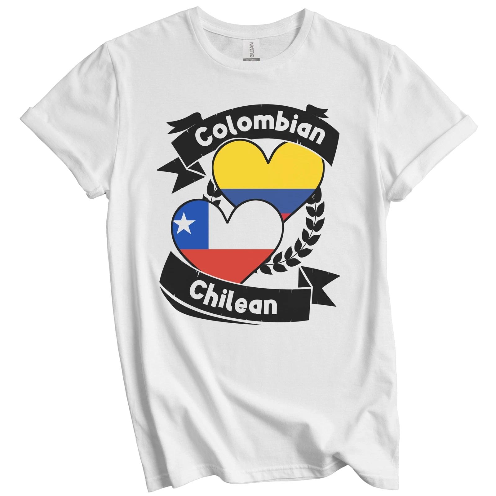Colombian Chilean Heart Flags Colombia Chile T-Shirt 4XL
