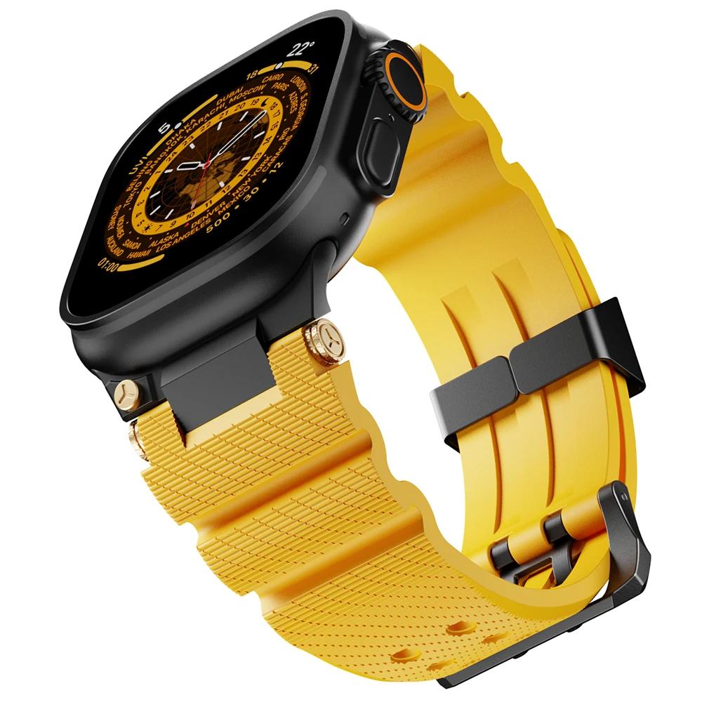 Silicone Sports Strap For Apple Watch Ultra 2/3 49mm Series 11 46mm 10 9 8 7 45mm Rubber Band for IWatch 6 5 4 Se 44mm 42mm Bracelet