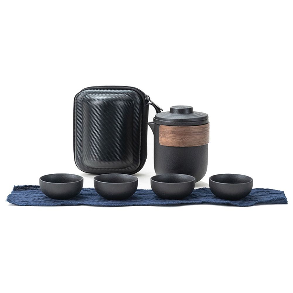 Durable Anti Burn Travel Tea Set Portable Mini Ceramic Teapot With Storage Bag Tea Infuser Set Outdoor Use