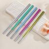 Pure Titanium Chopsticks Set 5 Pairs Gift Box Anti-Bacterial Heat Resistant Non-Slip Home Office Business