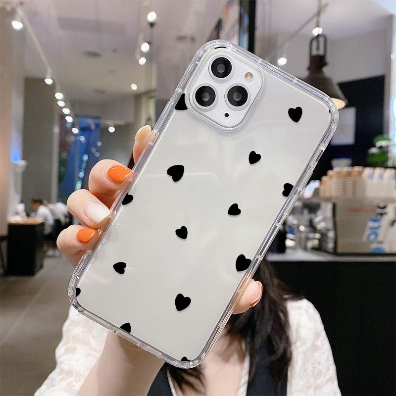 Clear Soft TPU Phone Cases For iPhone 15 Case iPhone 11 14 12 13 Pro Max X XR XS 6 7 8 Plus SE   Cover Love Heart Fundas