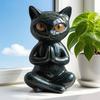 Фигурка кошки для йоги Статуэтка 3,3" Полимерная статуэтка кошки для акцентов домашнего декора Фигурка в позе йоги для дзен-духовной спальни Гостиная Офис Стол Современный