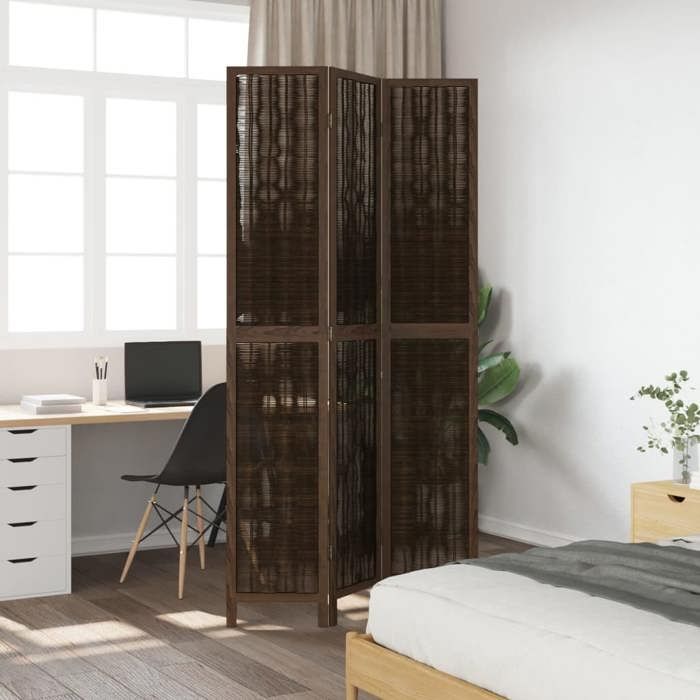 VidaXL Room Divider 3 Panels, Room Separator, Privacy Screen, Screen Bedroom Living Room, Dark Brown 358655