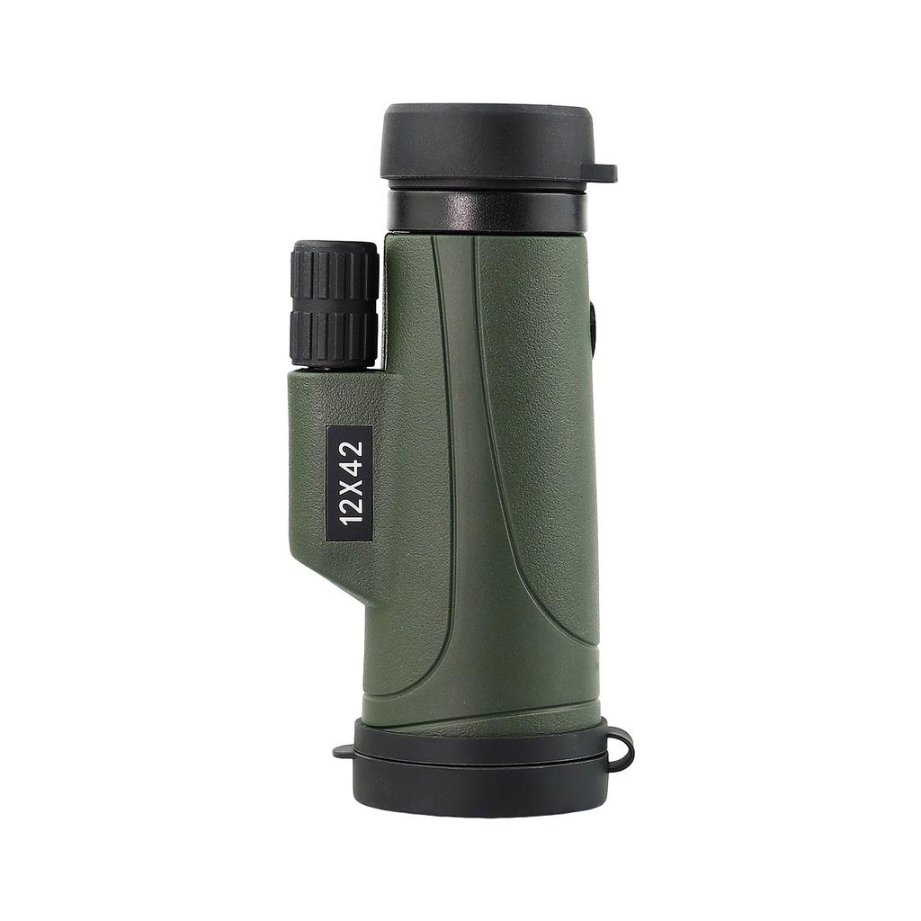 New 12X42 Green Telescope High-definition and High-power BAK4 All Optical Lenses with Bracket Outdoor Telescope