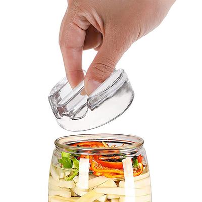 Peso in vetro per fermentazione con impugnatura facile Coperchio in vetro pesante per fermentazione per barattolo di sottaceti Pentola per sottaceti Kimchi