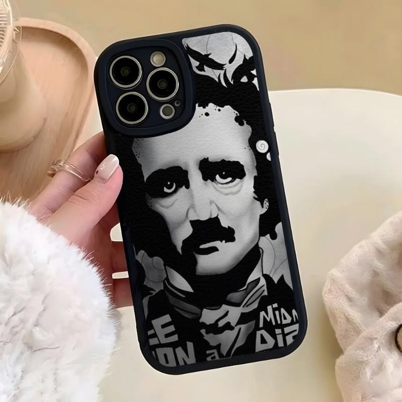 Edgar Allan Poe Phone Case For Iphone 14 Pro Max 13 12 11 Mini X Xr Xs 8 7 Puls Lambskin Silicone Cover