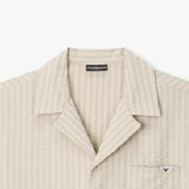 Emporio Armani Men S SeerSucker Short Sleeve Lounge Shirt  0816115158 