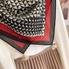Simple H letter plaid square scarf femininity simple and elegant versatile silk scarf decorative scarf neck shawl multi-purpose