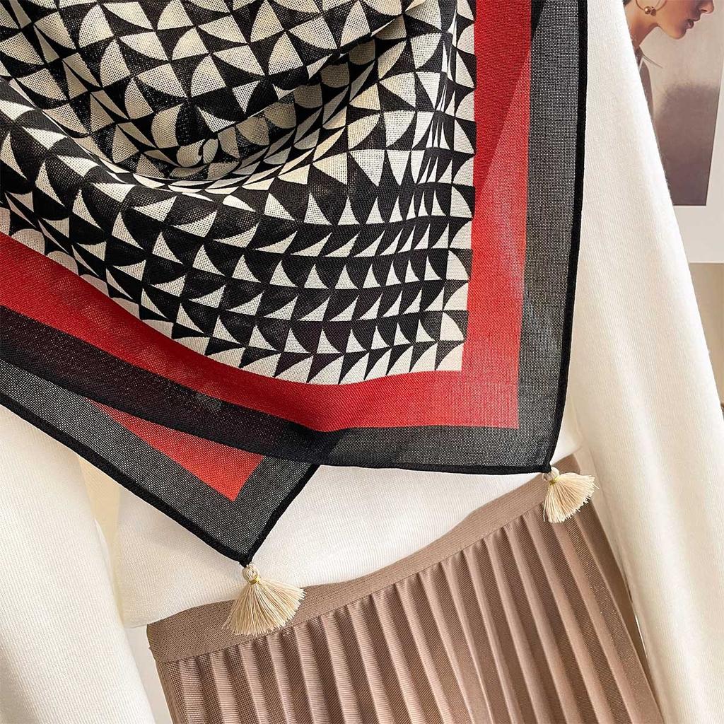 Simple H letter plaid square scarf femininity simple and elegant versatile silk scarf decorative scarf neck shawl multi-purpose