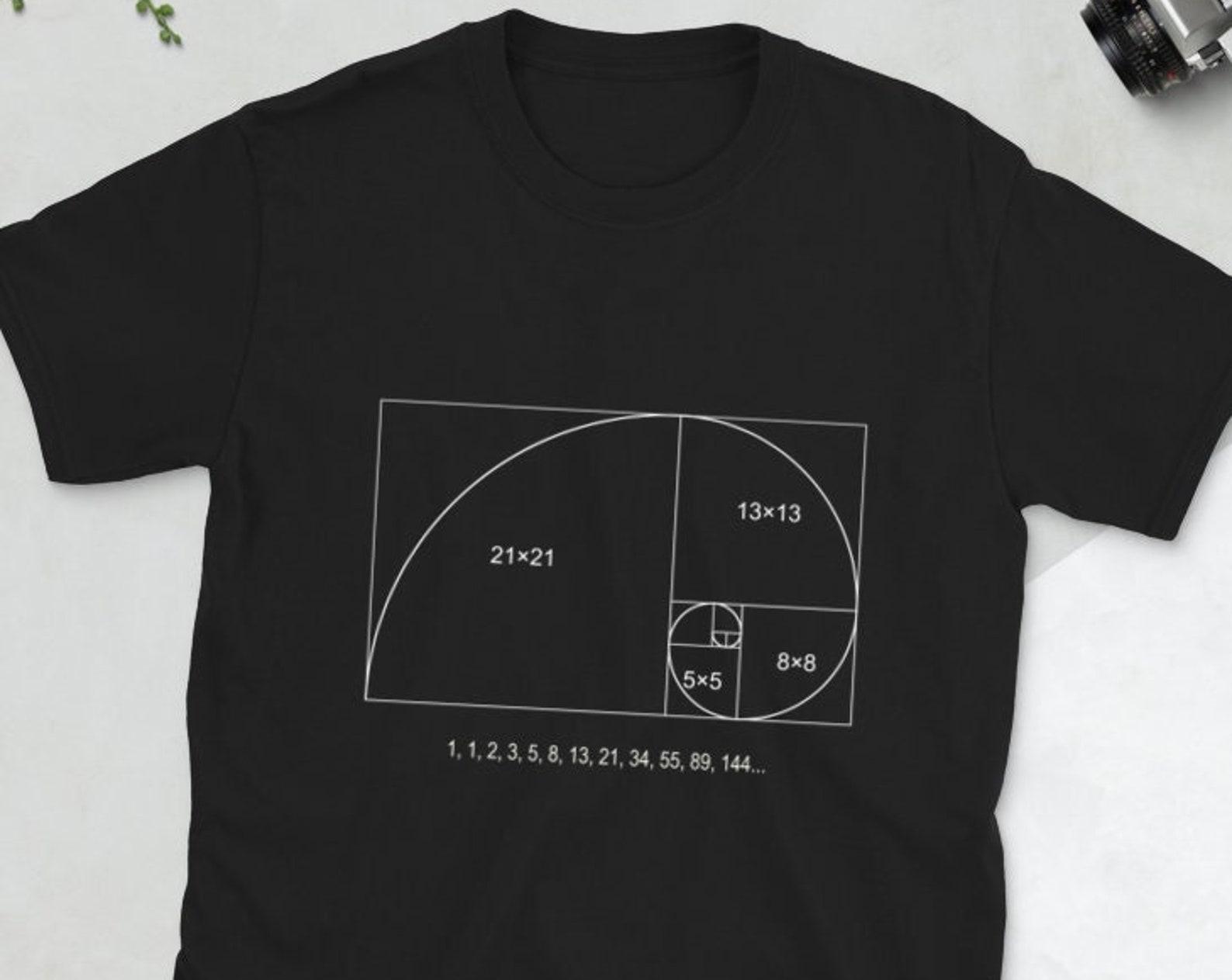 Fibonacci Shirt, Science Teacher Gift, Golden Ratio Shirt, Math Art TShirt, Golden Spiral Shirt, Fibonacci Gift, Fibonacci Themed Shirt 3XL